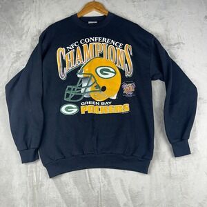 Vintage 90s Packers NFC Champions Sweatshirt Large Tultex Super Bowl XXXI